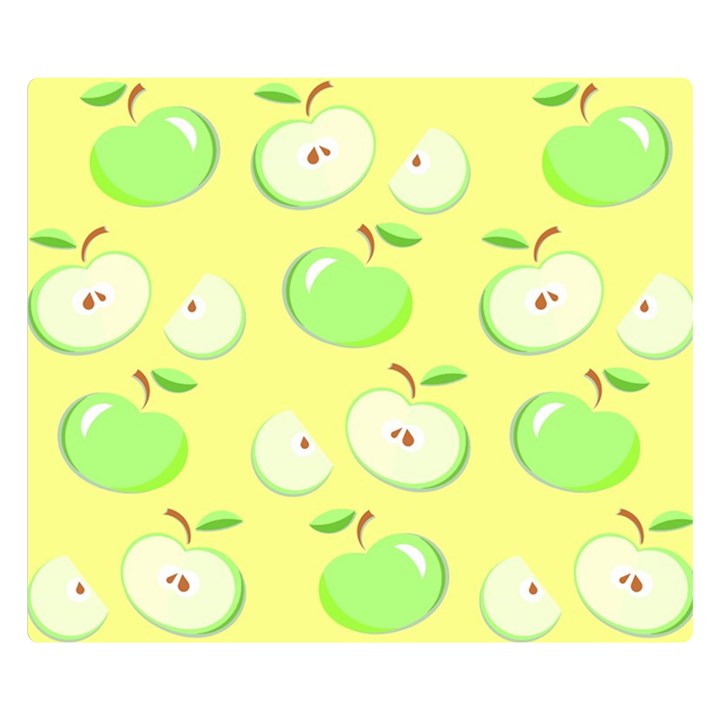 Apples Apple Pattern Vector Green Double Sided Flano Blanket (Small) 