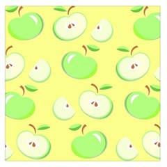 Apples Apple Pattern Vector Green Large Satin Scarf (square) by Nexatart