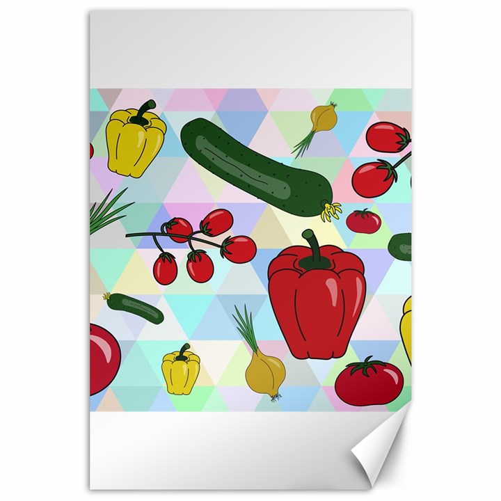 Vegetables Cucumber Tomato Canvas 24  x 36 