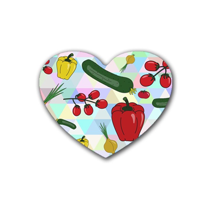 Vegetables Cucumber Tomato Heart Coaster (4 pack) 