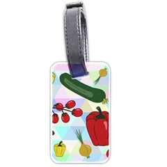 Vegetables Cucumber Tomato Luggage Tags (one Side)  by Nexatart