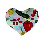 Vegetables Cucumber Tomato Standard 16  Premium Heart Shape Cushions Back