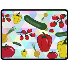 Vegetables Cucumber Tomato Double Sided Fleece Blanket (large) 