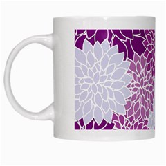 Floral Wallpaper Flowers Dahlia White Mugs by Nexatart