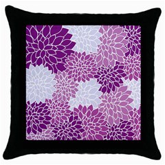 Floral Wallpaper Flowers Dahlia Throw Pillow Case (black) by Nexatart