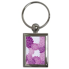 Floral Wallpaper Flowers Dahlia Key Chains (rectangle) 