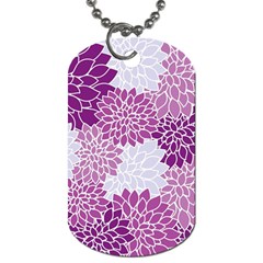 Floral Wallpaper Flowers Dahlia Dog Tag (one Side) by Nexatart