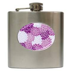 Floral Wallpaper Flowers Dahlia Hip Flask (6 Oz) by Nexatart