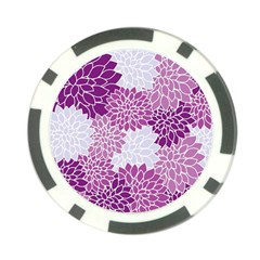 Floral Wallpaper Flowers Dahlia Poker Chip Card Guard by Nexatart