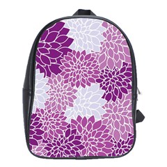 Floral Wallpaper Flowers Dahlia School Bags(large)  by Nexatart