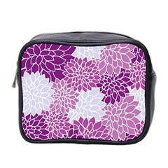 Floral Wallpaper Flowers Dahlia Mini Toiletries Bag 2-side by Nexatart