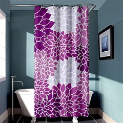 Floral Wallpaper Flowers Dahlia Shower Curtain 36  X 72  (stall)  by Nexatart