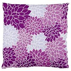 Floral Wallpaper Flowers Dahlia Large Cushion Case (one Side) by Nexatart