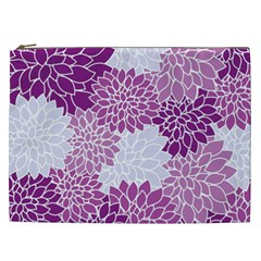 Floral Wallpaper Flowers Dahlia Cosmetic Bag (xxl) 