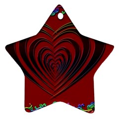 Red Heart Colorful Love Shape Ornament (star) by Nexatart