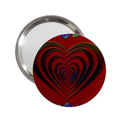 Red Heart Colorful Love Shape 2 25  Handbag Mirrors by Nexatart