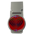 Red Heart Colorful Love Shape Money Clips (Round)  Front