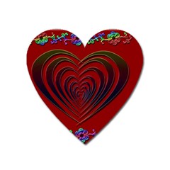 Red Heart Colorful Love Shape Heart Magnet by Nexatart