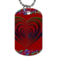 Red Heart Colorful Love Shape Dog Tag (two Sides) by Nexatart