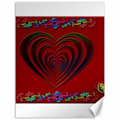 Red Heart Colorful Love Shape Canvas 12  X 16   by Nexatart