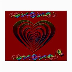 Red Heart Colorful Love Shape Small Glasses Cloth (2-side) by Nexatart