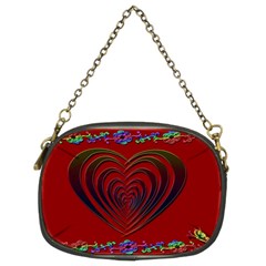 Red Heart Colorful Love Shape Chain Purses (two Sides)  by Nexatart