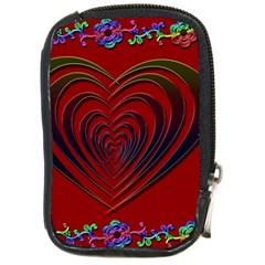 Red Heart Colorful Love Shape Compact Camera Cases by Nexatart