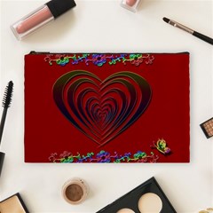 Red Heart Colorful Love Shape Cosmetic Bag (large)  by Nexatart