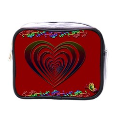 Red Heart Colorful Love Shape Mini Toiletries Bags by Nexatart