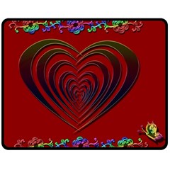 Red Heart Colorful Love Shape Fleece Blanket (medium)  by Nexatart