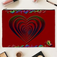 Red Heart Colorful Love Shape Cosmetic Bag (xxxl)  by Nexatart