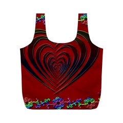 Red Heart Colorful Love Shape Full Print Recycle Bags (m)  by Nexatart