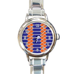 Pattern Design Modern Backdrop Round Italian Charm Watch by Nexatart