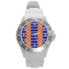 Pattern Design Modern Backdrop Round Plastic Sport Watch (l) by Nexatart