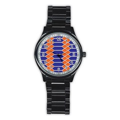 Pattern Design Modern Backdrop Stainless Steel Round Watch by Nexatart