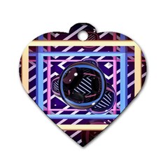 Abstract Sphere Room 3d Design Dog Tag Heart (two Sides) by Nexatart