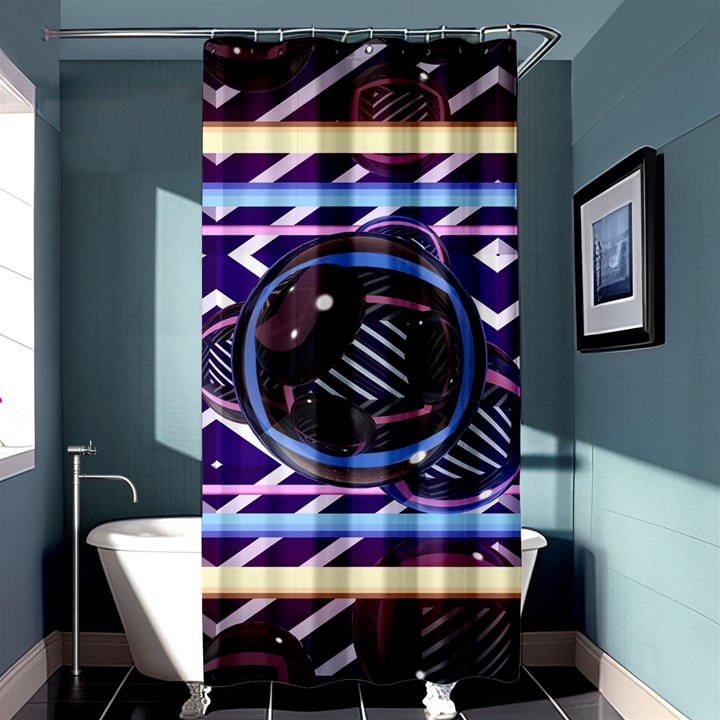 Abstract Sphere Room 3d Design Shower Curtain 36  x 72  (Stall) 