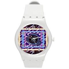 Abstract Sphere Room 3d Design Round Plastic Sport Watch (m) by Nexatart