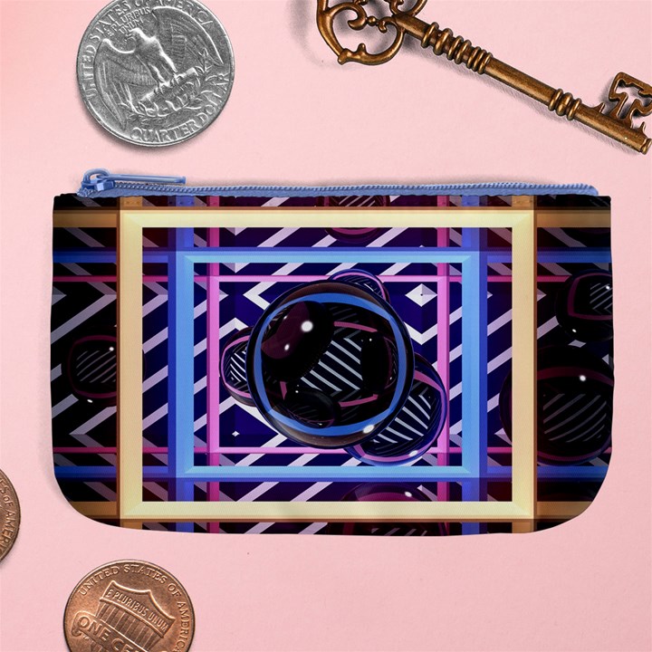 Abstract Sphere Room 3d Design Large Coin Purse