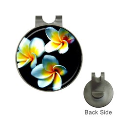 Flowers Black White Bunch Floral Hat Clips With Golf Markers by Nexatart