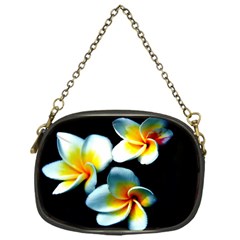 Flowers Black White Bunch Floral Chain Purses (one Side)  by Nexatart