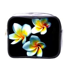 Flowers Black White Bunch Floral Mini Toiletries Bags by Nexatart