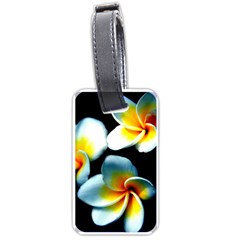 Flowers Black White Bunch Floral Luggage Tags (one Side)  by Nexatart