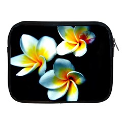 Flowers Black White Bunch Floral Apple Ipad 2/3/4 Zipper Cases by Nexatart