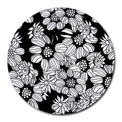 Mandala Calming Coloring Page Round Mousepads by Nexatart