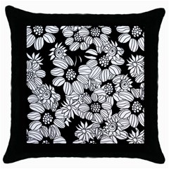 Mandala Calming Coloring Page Throw Pillow Case (black) by Nexatart