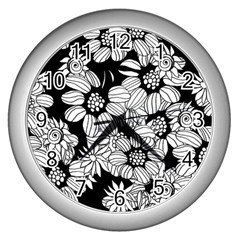 Mandala Calming Coloring Page Wall Clocks (silver)  by Nexatart