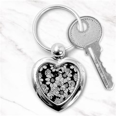 Mandala Calming Coloring Page Key Chains (heart)  by Nexatart