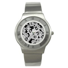 Mandala Calming Coloring Page Stainless Steel Watch by Nexatart