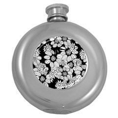 Mandala Calming Coloring Page Round Hip Flask (5 Oz) by Nexatart